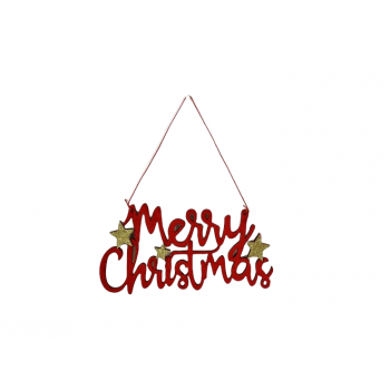 Decorazione Merry Christamas in Legno e Tessuto